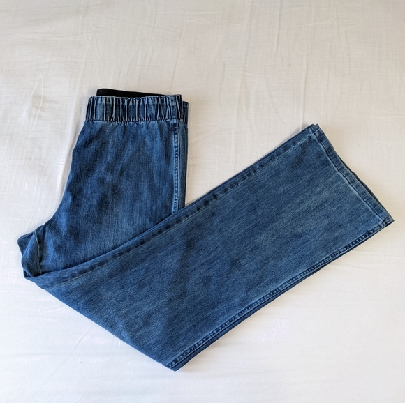 Soft Surroundings Elastic Waist Bootcut Jeans Loose Fit Size Large - Picture 1 of 8